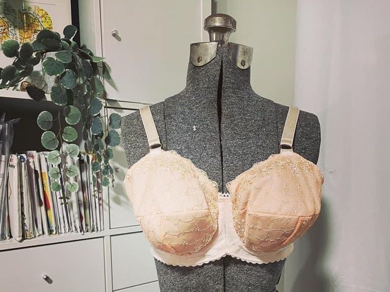 Strappy lace lingerie set. Super simple construction, but quite a few hours  of constructing with all the straps! Picture how it looks when worn in the  comments. [Self drafted pattern]. : r/sewing